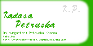 kadosa petruska business card